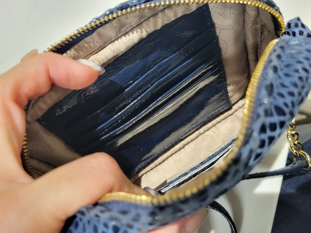 Michael Kors Navy Blue Snakeskin Crossbody Bag image indicator(4)