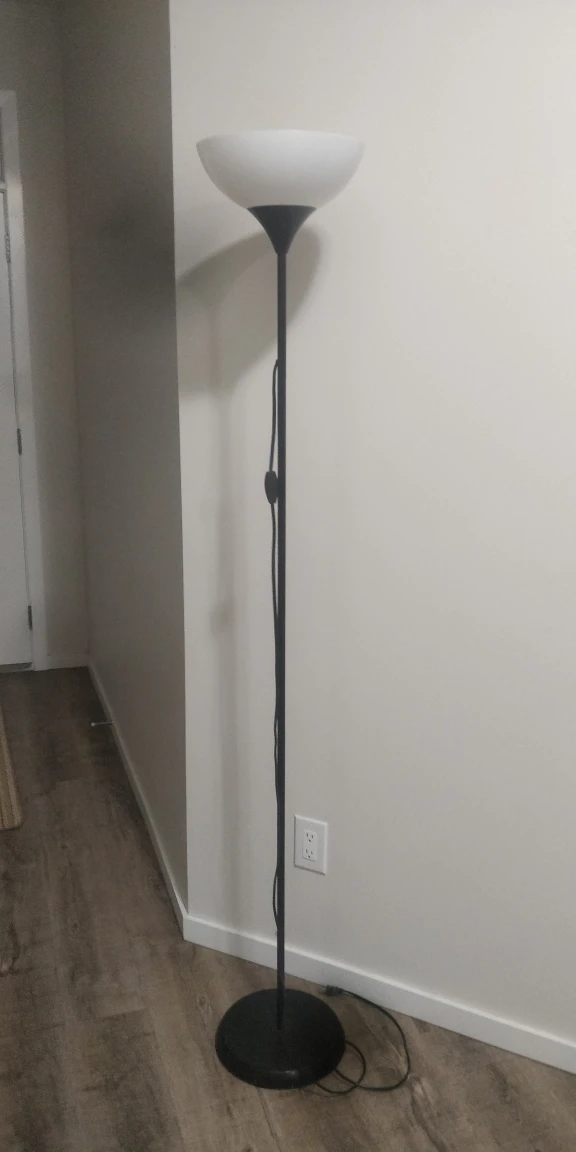2 Tall Black Floor Lamp with White Shade