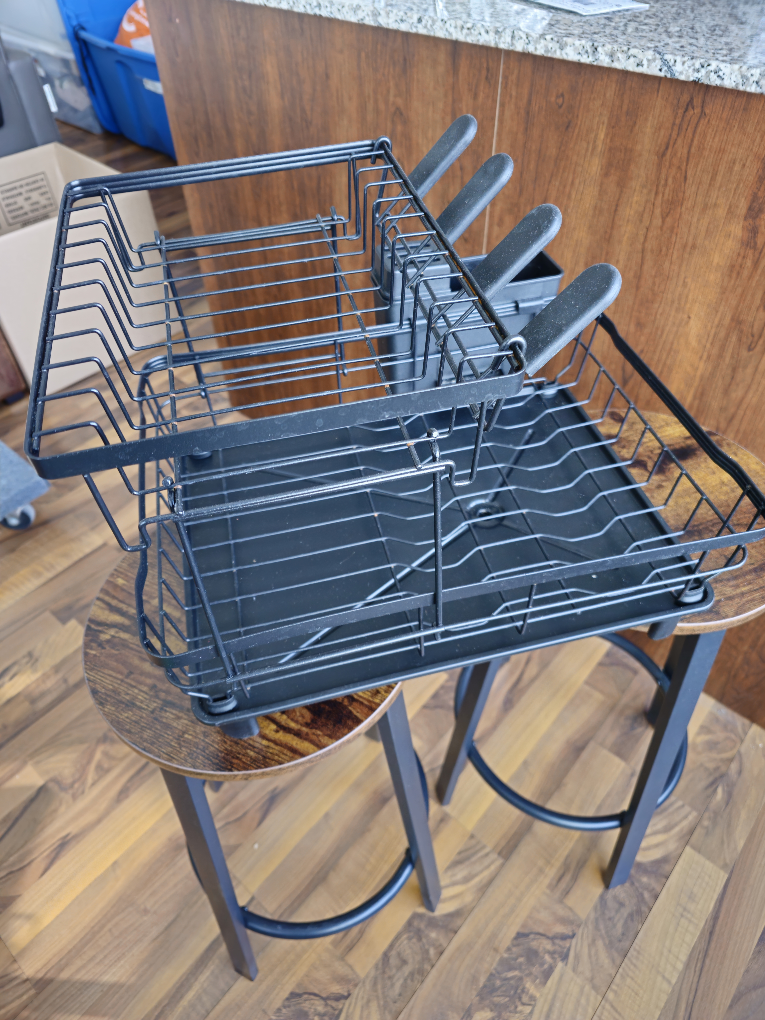 MOUKABAL 2-Tier Black Dish Drying Rack - photo 2