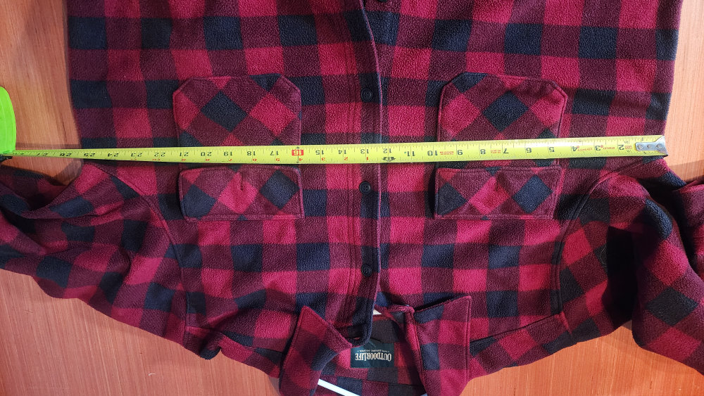 Men's Outdoor Life Red and Black Plaid Fleece Shirt - Size XL - photo 4