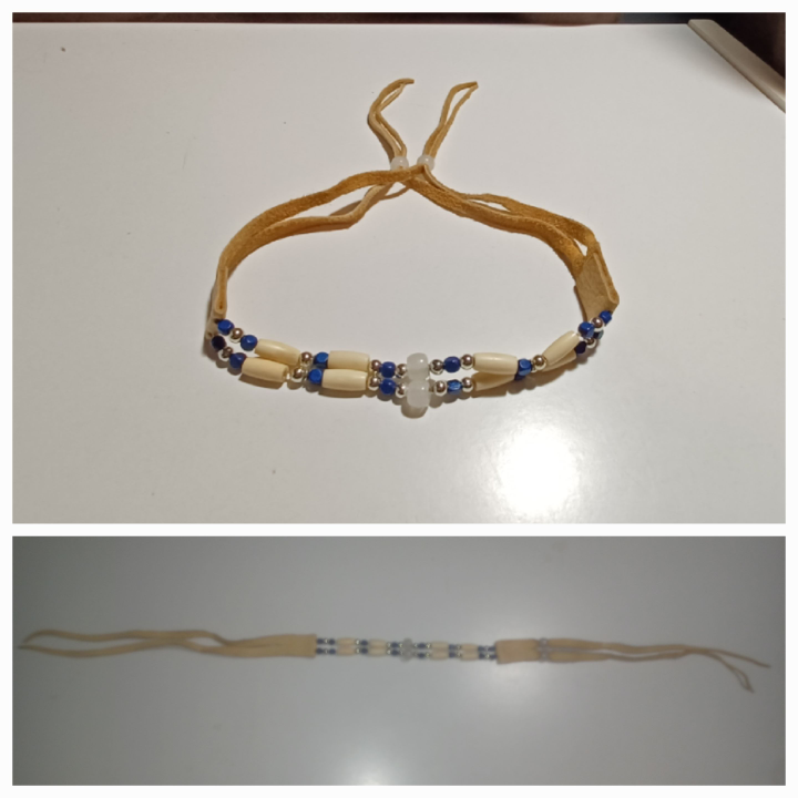 Beaded Leather Choker Necklace