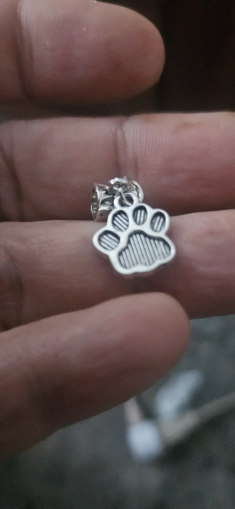 Silver Paw Print Charm / pendant - photo 3