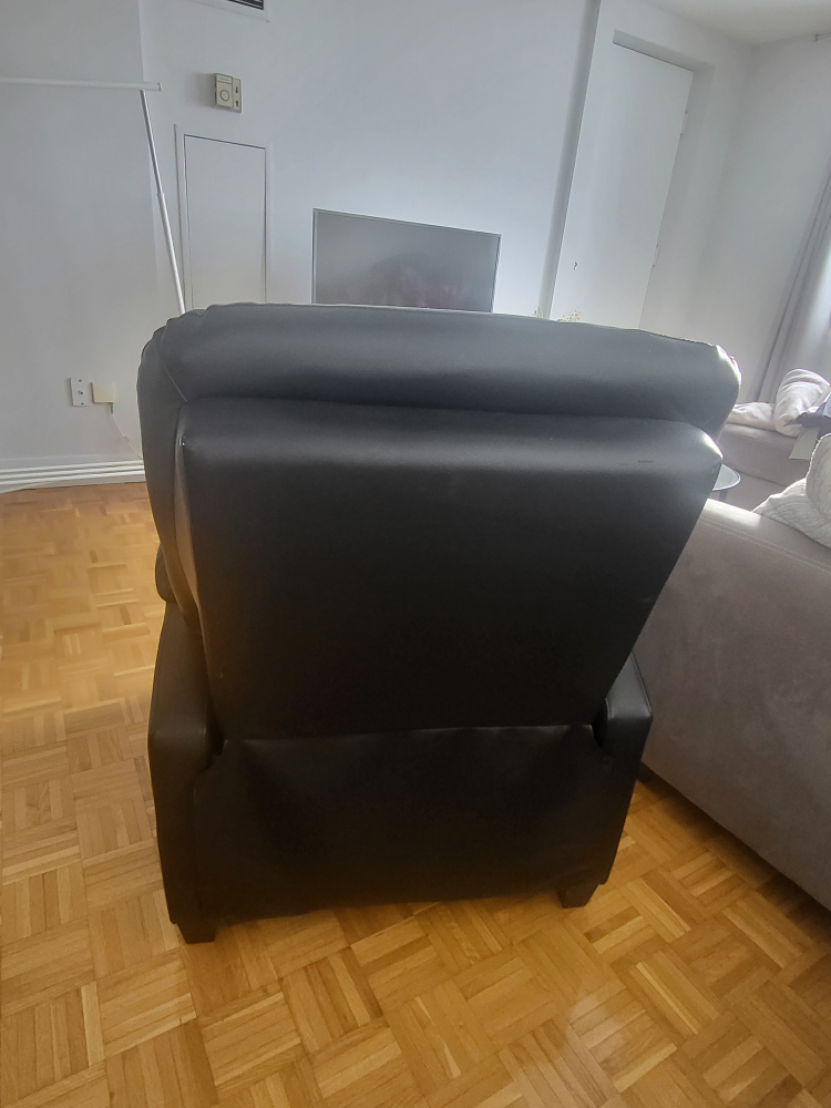 Black Leather Recliner Chair - photo 2