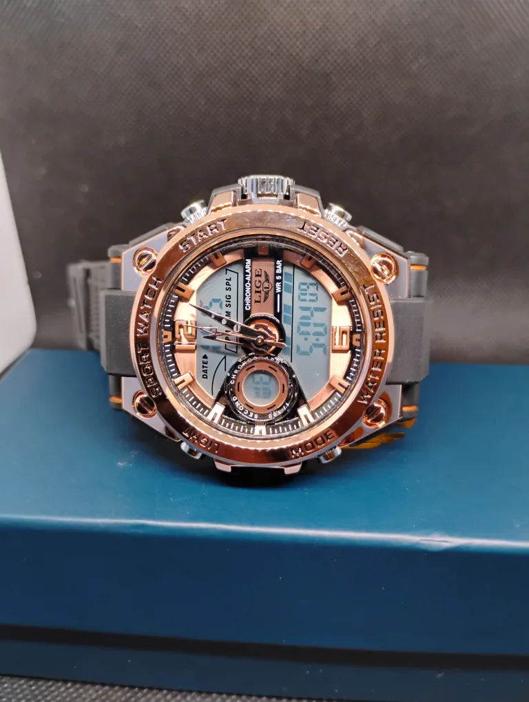 Men's Rose Gold & Black Digital Sport Watch image indicator(3)