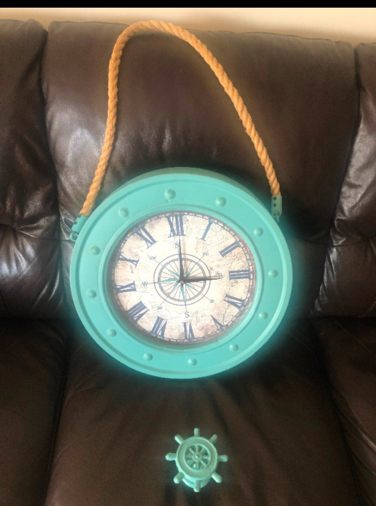 Nautical Wall Clock with Rope Hanger - photo 5