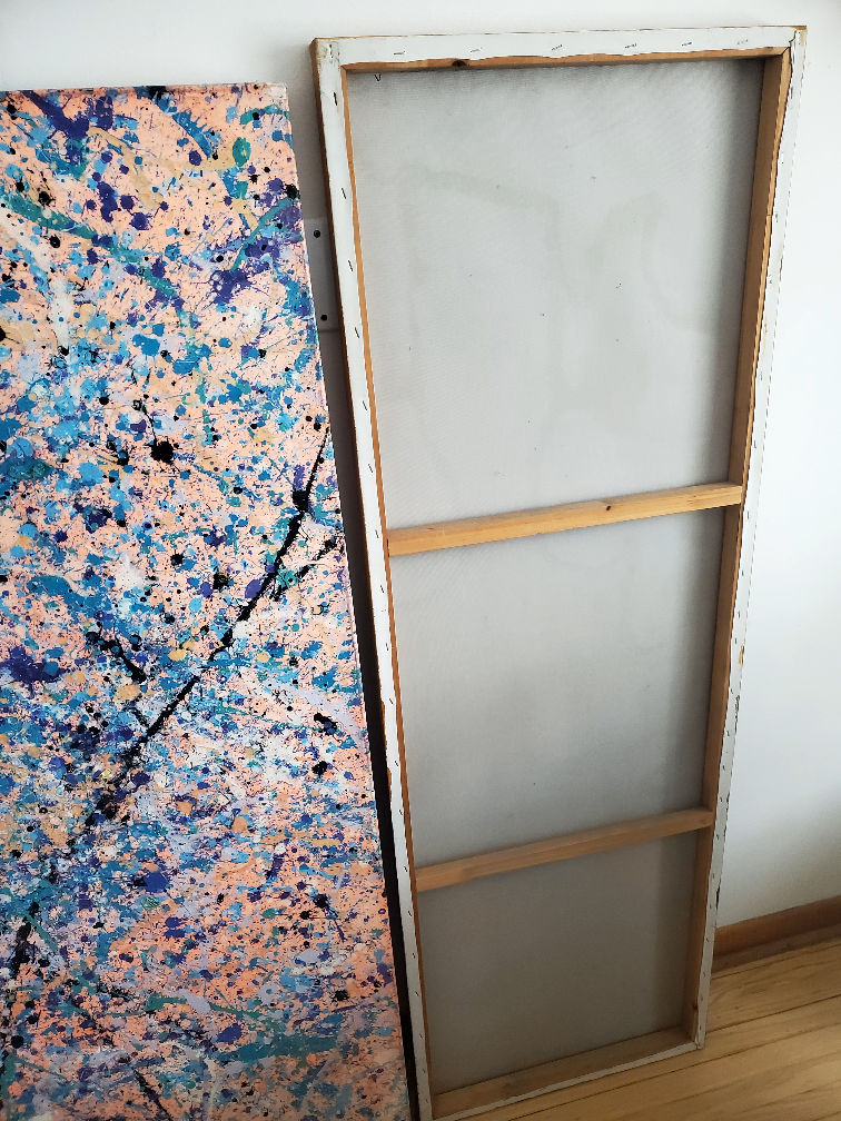 Two Large Abstract Canvas Paintings - photo 3