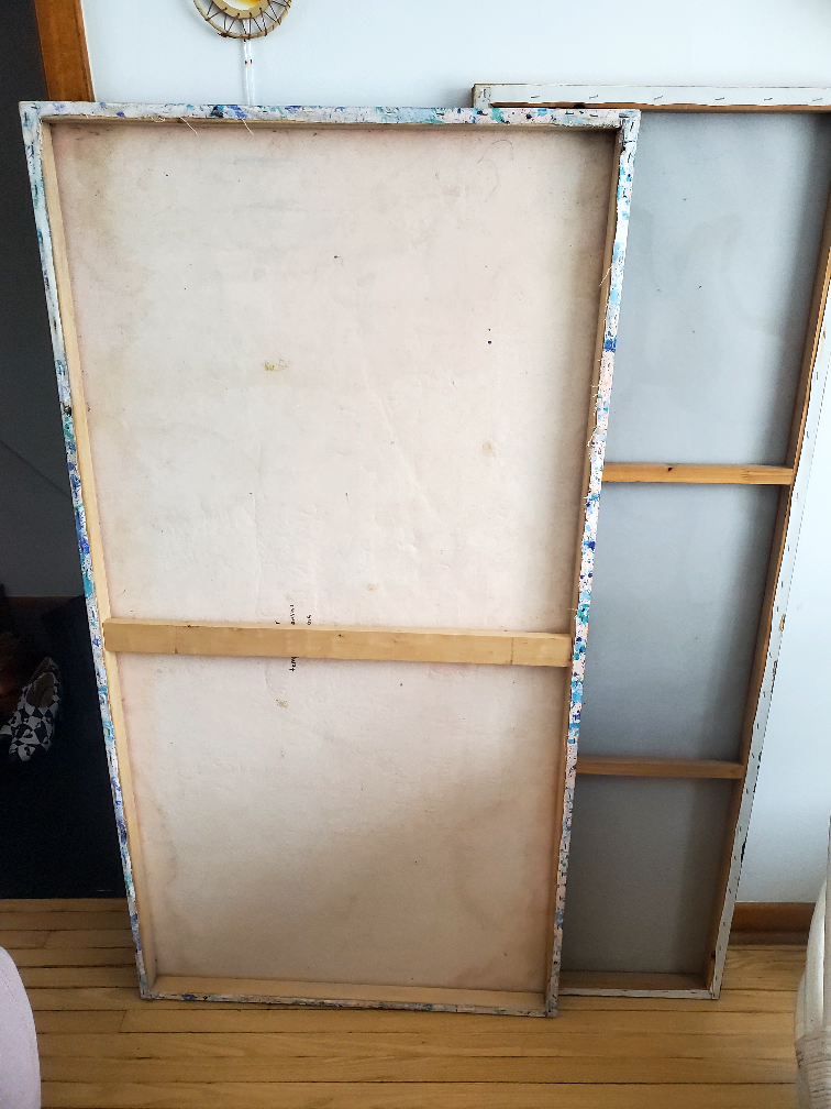 Two Large Abstract Canvas Paintings - photo 4