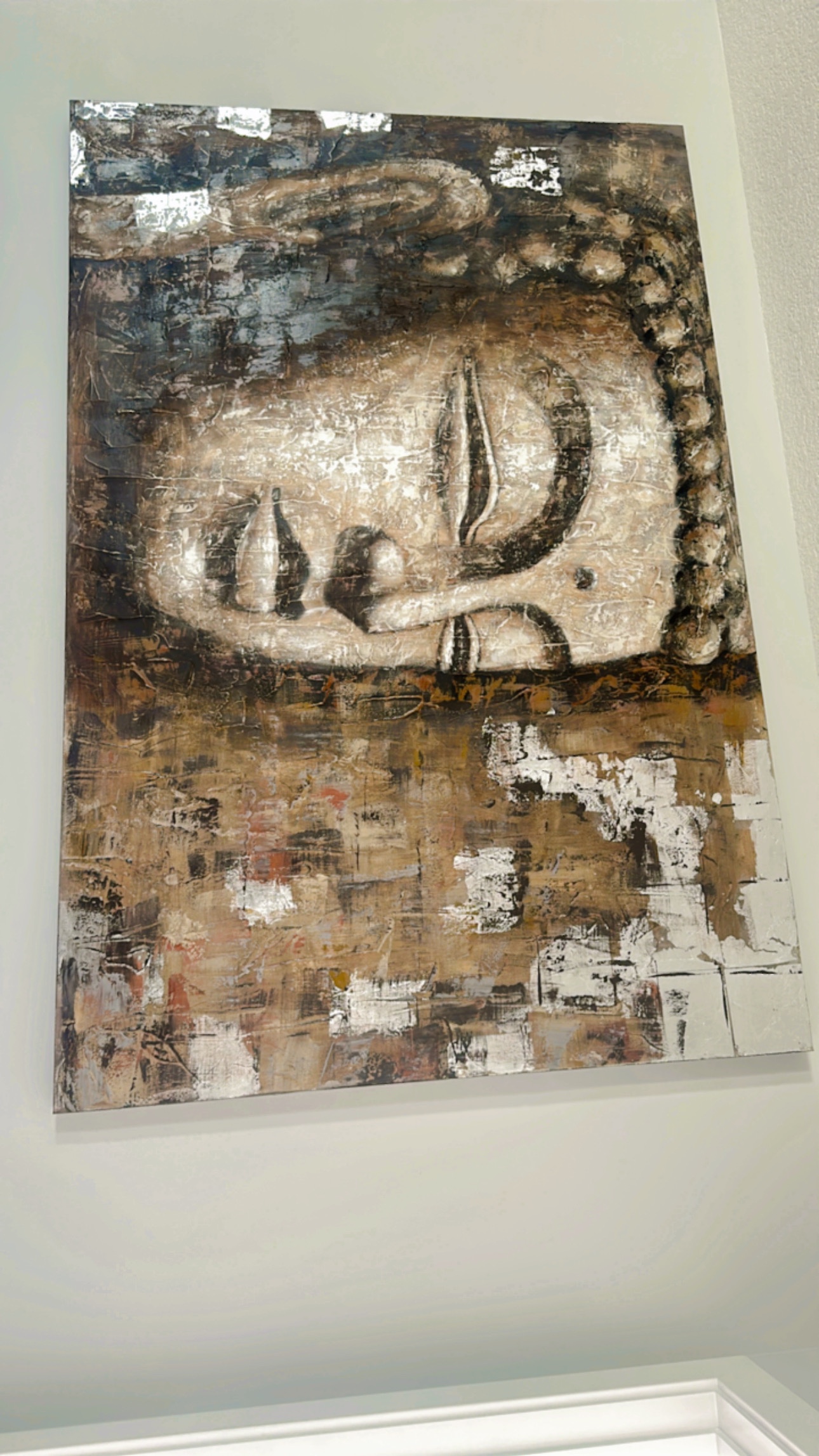 Large Buddha Head Canvas Wall Art - photo 2