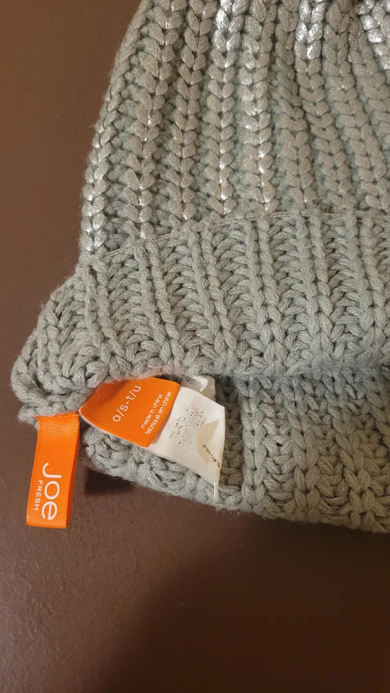 Joe Fresh Grey Knit Pom-Pom Beanie image indicator(2)