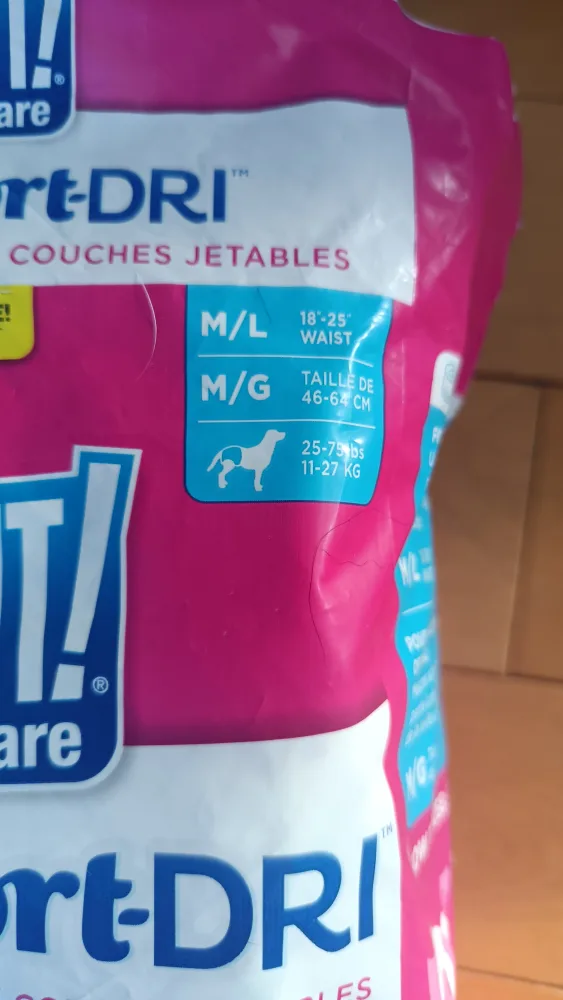 OUT! PetCare Comfort-Dri Disposable Diapers - Medium/Large image indicator(2)