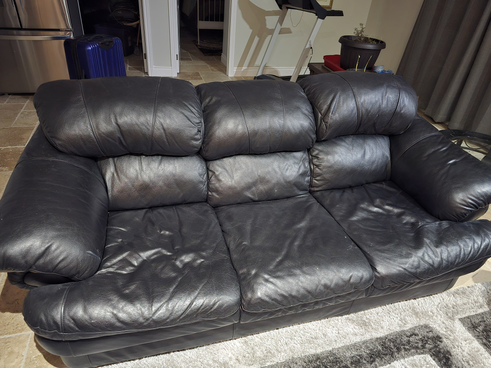 Black Leather Recliner and Sofa Set