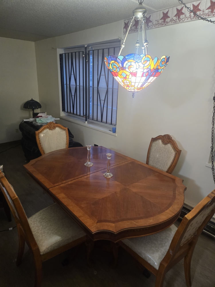 Wood Dining Table Set with Leaf
