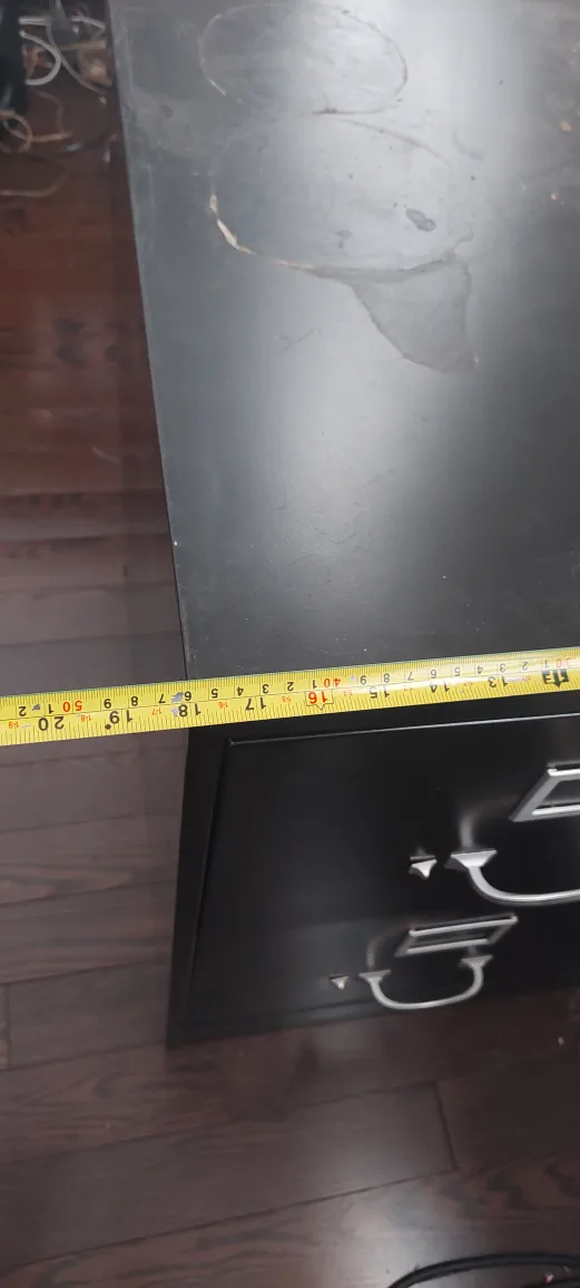 Black Metal Two-Drawer Filing Cabinet #Freecycle image indicator(4)