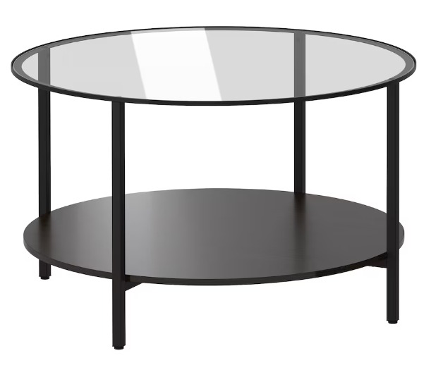 IKEA Nordingby Coffee Table - Black/Clear Glass - photo 2