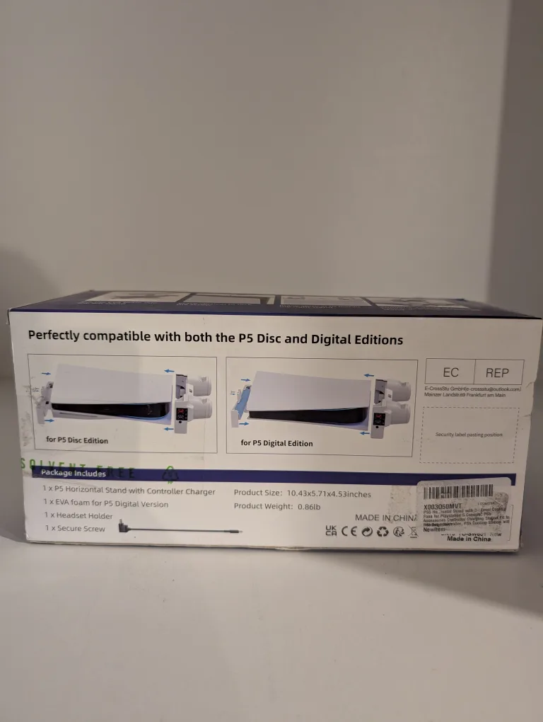 PS5 Horizontal Stand with Cooling Fan and Controller Charger image indicator(2)