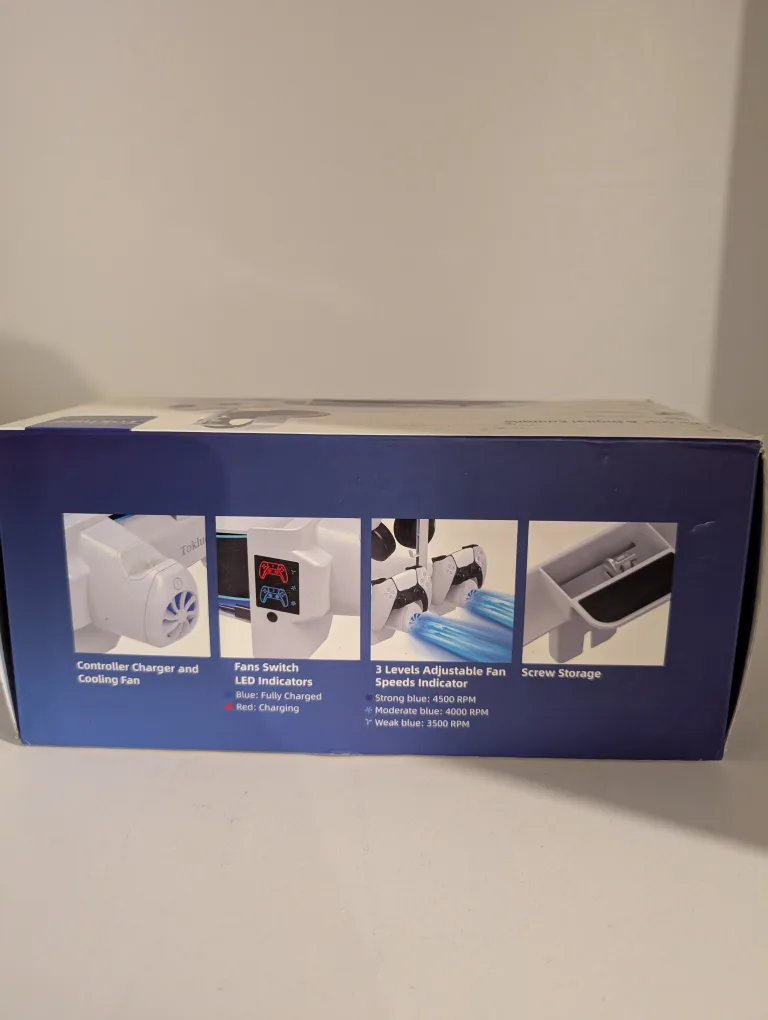 PS5 Horizontal Stand with Cooling Fan and Controller Charger image indicator(3)