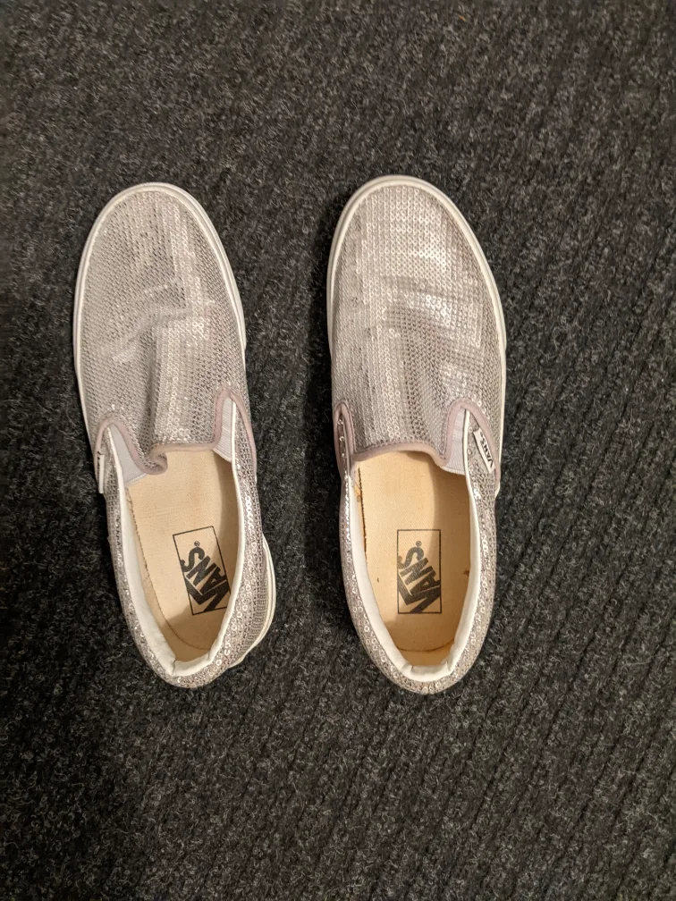 Silver Sequin Vans Slip-Ons image indicator(2)