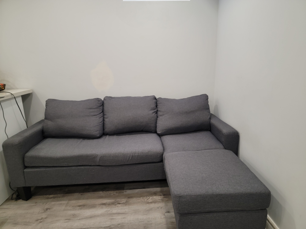 Grey Sectional Sofa with Ottoman - Moving out sale