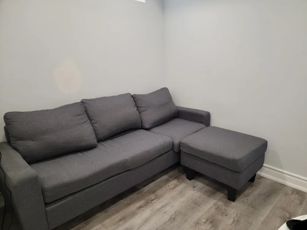 Grey Sectional Sofa with Ottoman - Moving out sale image indicator(2)