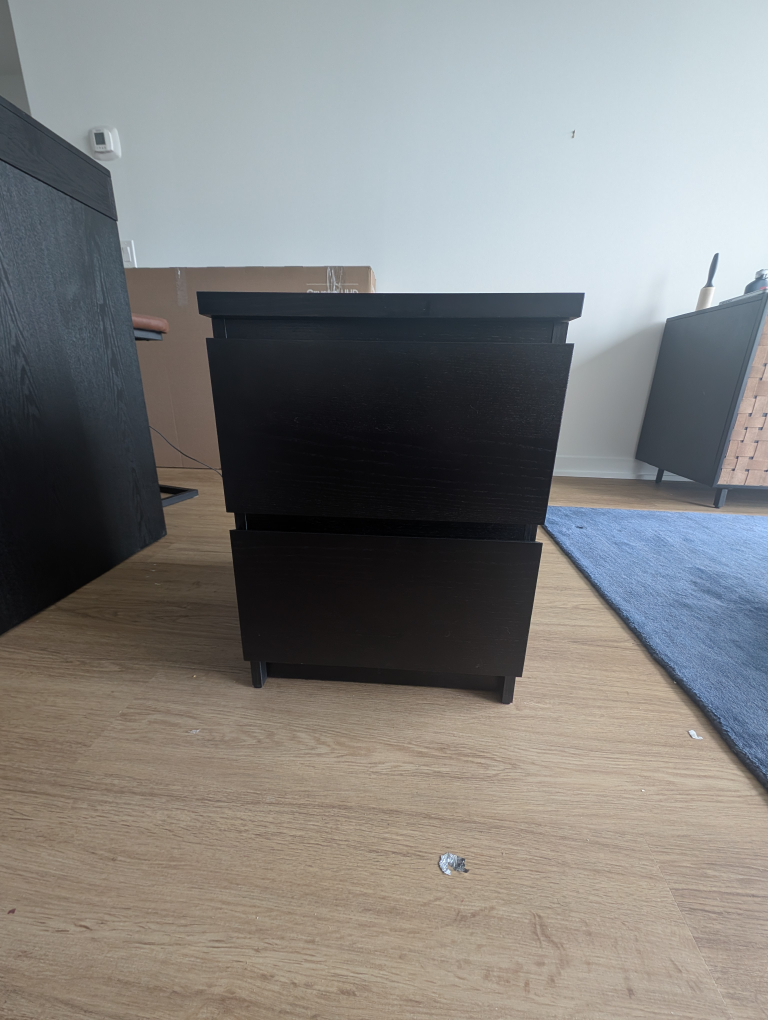 IKEA MALM Two-Drawer Nightstand - Black-Brown - photo 5