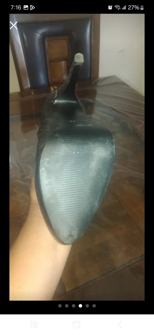 Black Leather Knee-High Boots with Heels image indicator(4)