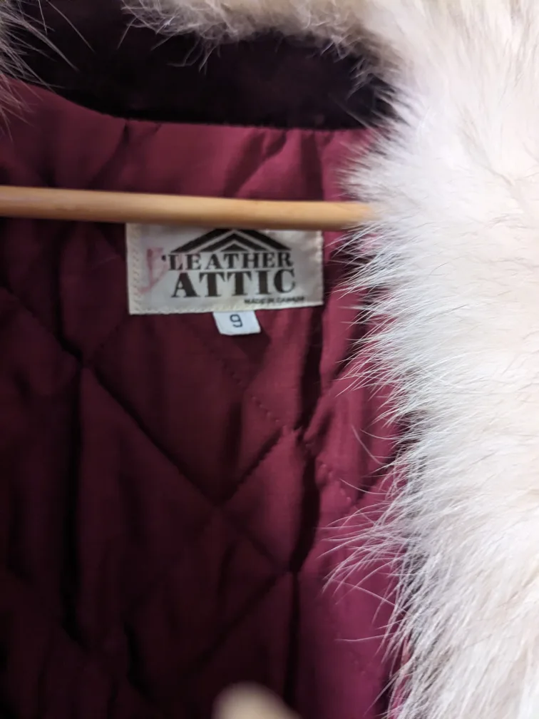 Vintage Leather Attic Suede Coat with Fox Fur Collar image indicator(5)