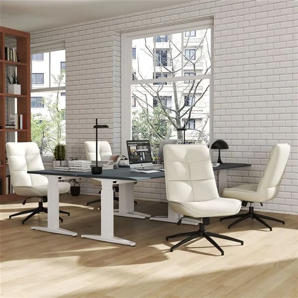 office chair - Ergonomic Swivel Office Chair - Off-White image indicator(3)