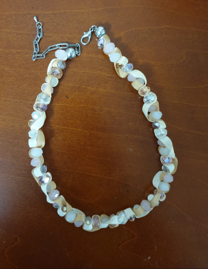 Beaded Ribbon Necklace