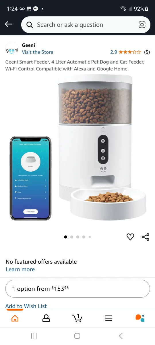 Geeni PetConnect 4L Smart Pet Feeder thumbnail