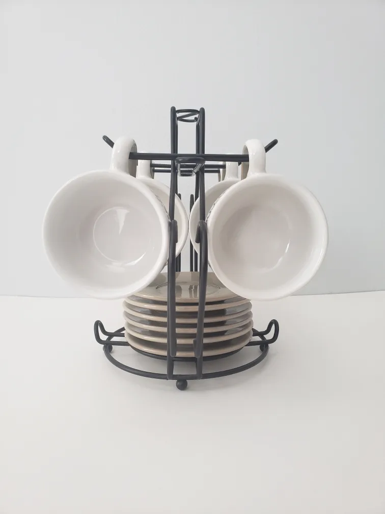 🏈 Espresso Cup + Saucer Stand Set ☕️ image indicator(4)