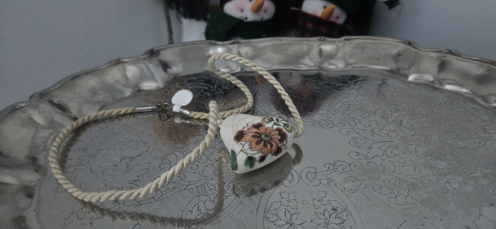 Vintage Floral Heart Pendant Necklace
