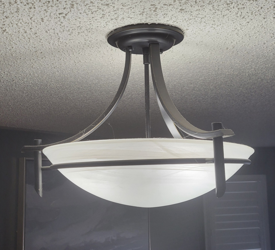 Modern Brushed Nickel Semi-Flushmount Ceiling Light Fixture