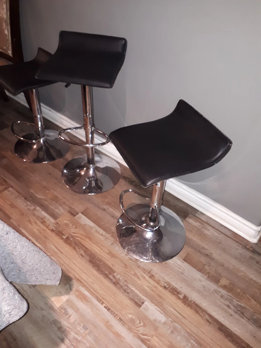 Three Black Bar Stools - photo 2