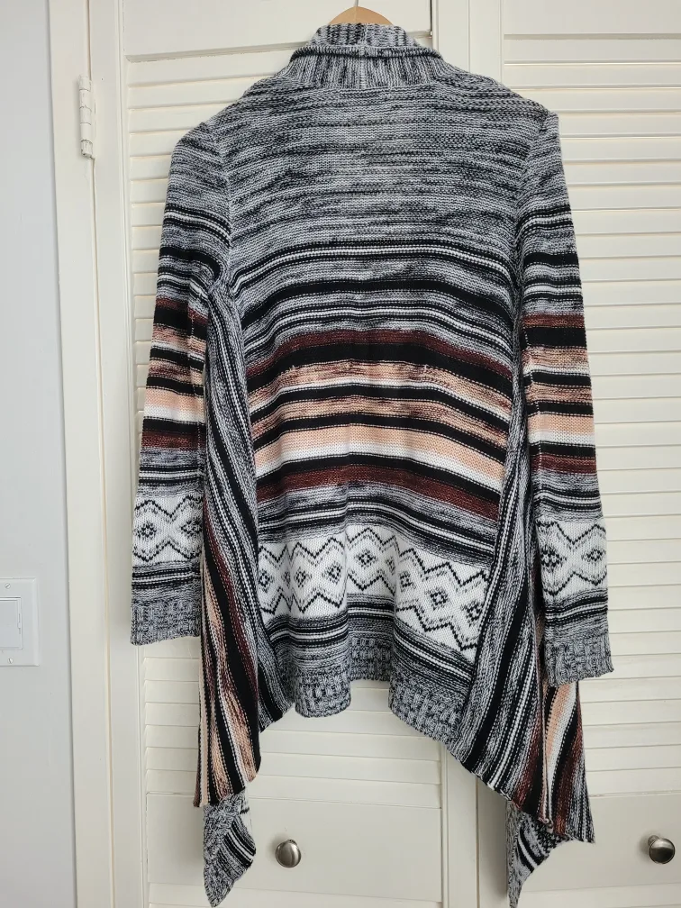 Striped Waterfall Cardigan Sweater image indicator(2)