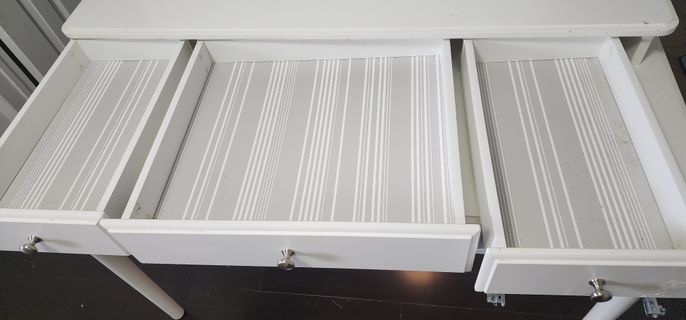 White Desk with Drawers and Shelf - photo 3
