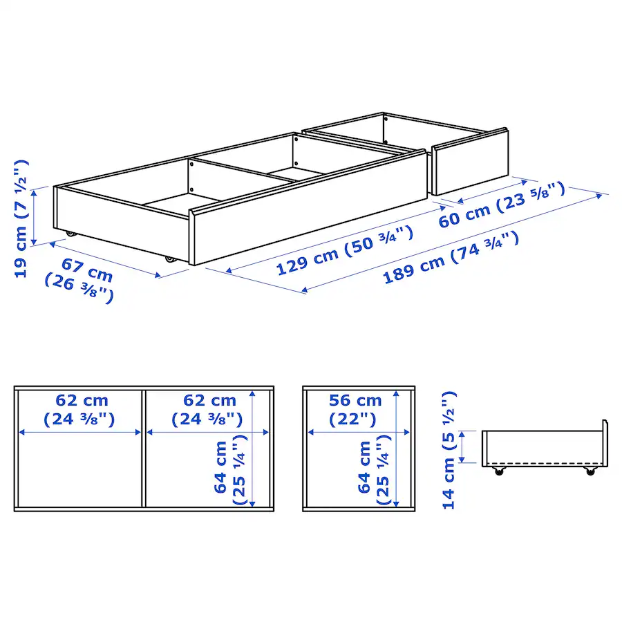 Underbed storage drawers : Songesand (IKEA) - photo 2