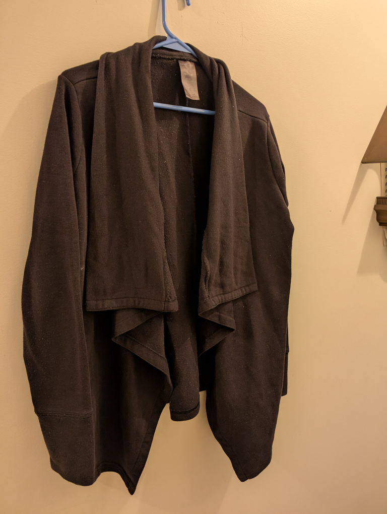 Women's Black Open-Front Cardigan