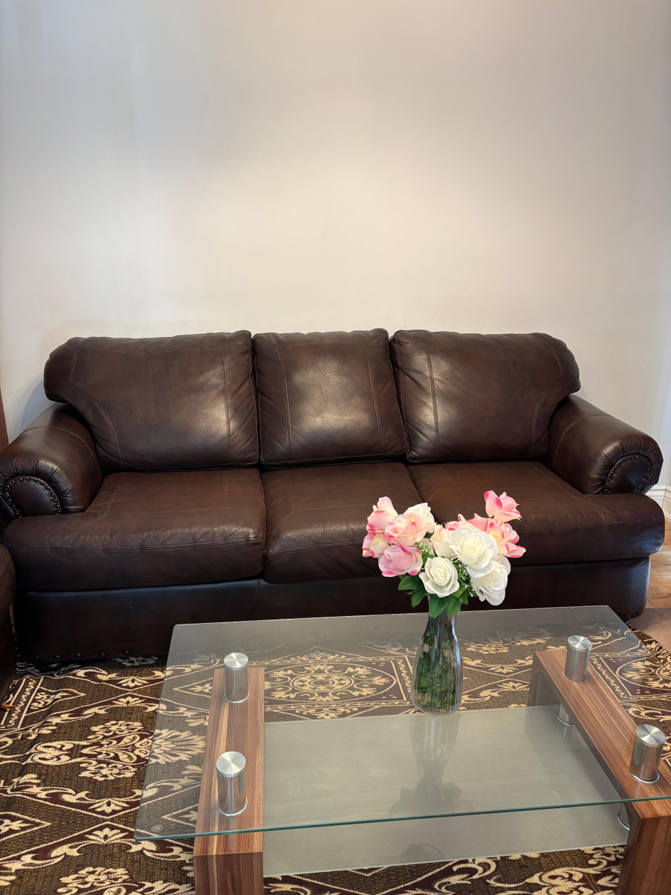 Brown Leather Sofa Set - photo 2