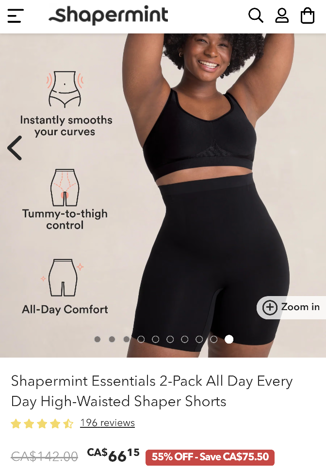 Shapermint Essentials High-Waisted Shaper Shorts -M/L - photo 5