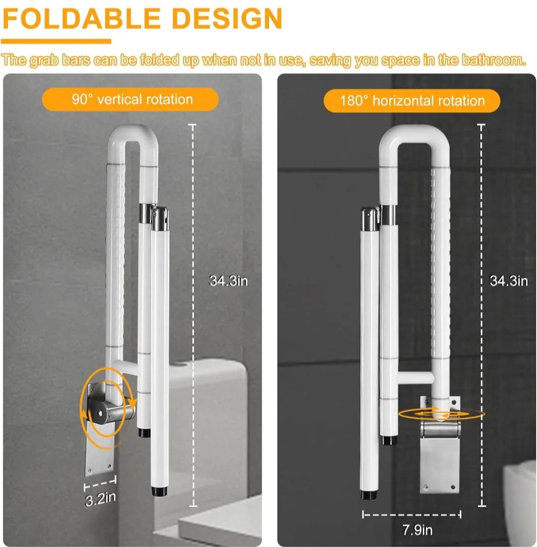 FOLDABLE TOILET SAFETY GRAB BAR RAIL image indicator(4)