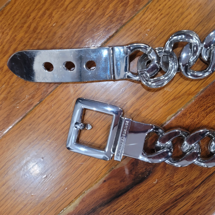 Armani exchange chunky Silver Chain Belt