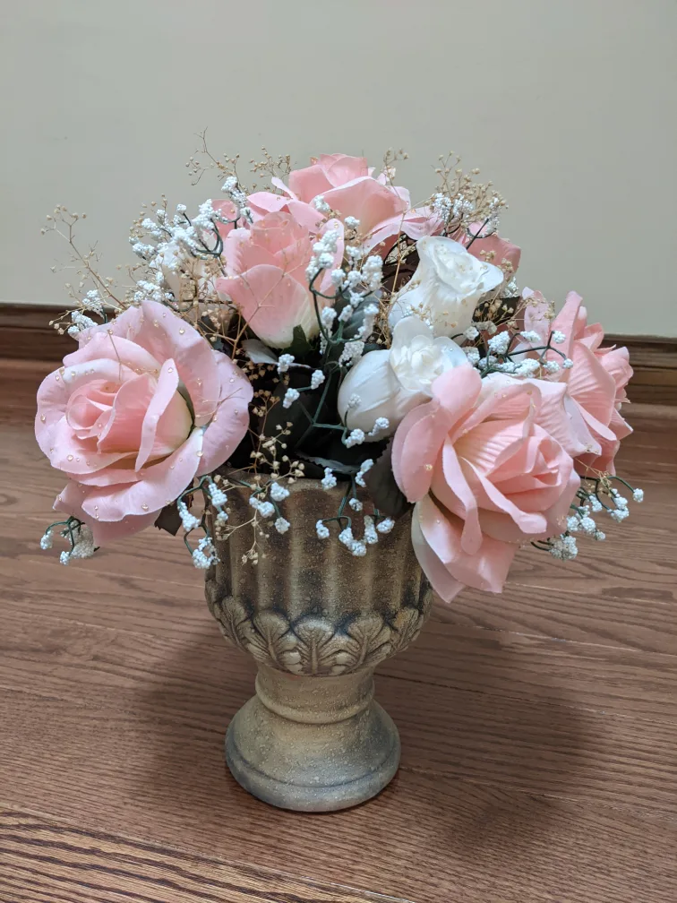 Artificial Rose Arrangement in Urn Vase image indicator(2)