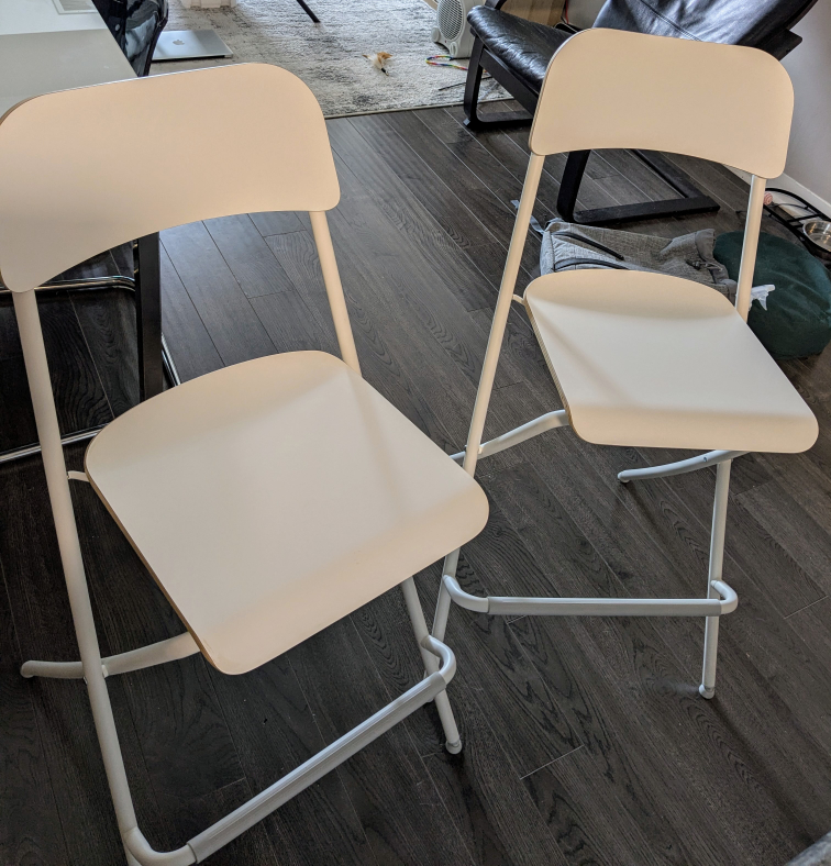 IKEA Franklin White Folding Bar Stools (Set of 2)