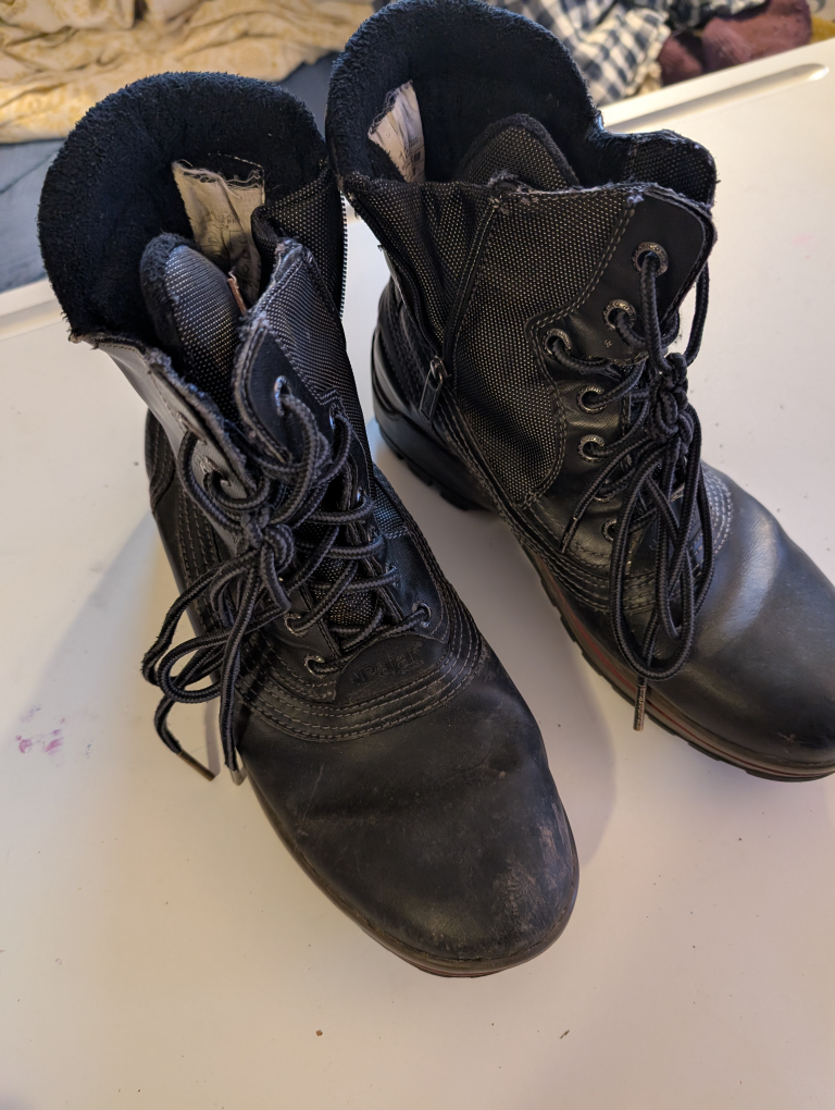 Pajar Canada Mens Black Leather Boots Size 10
