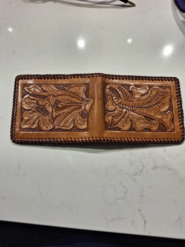 Vintage Tooled Leather Wallet image indicator(2)