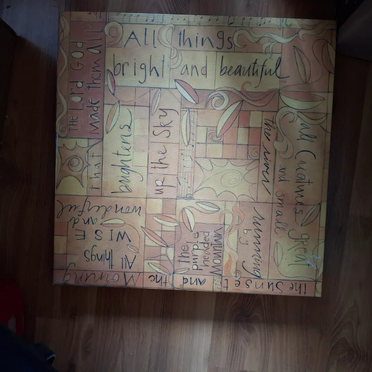 Wall art featuring religious text thumbnail