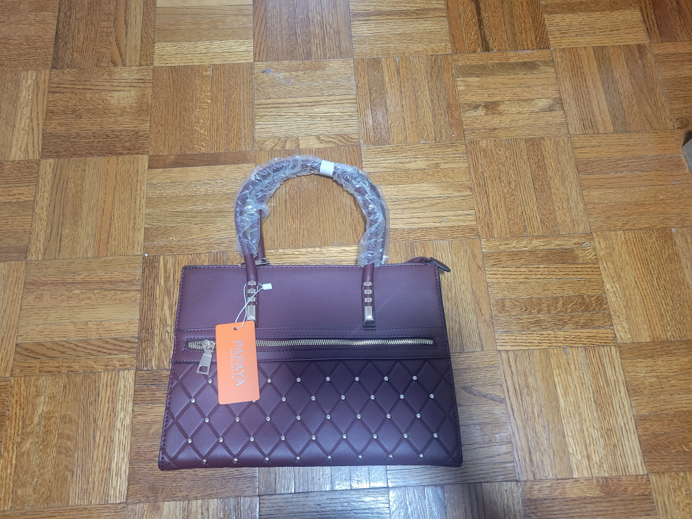 Papaya Handbag - Burgundy Studded Tote - photo 2