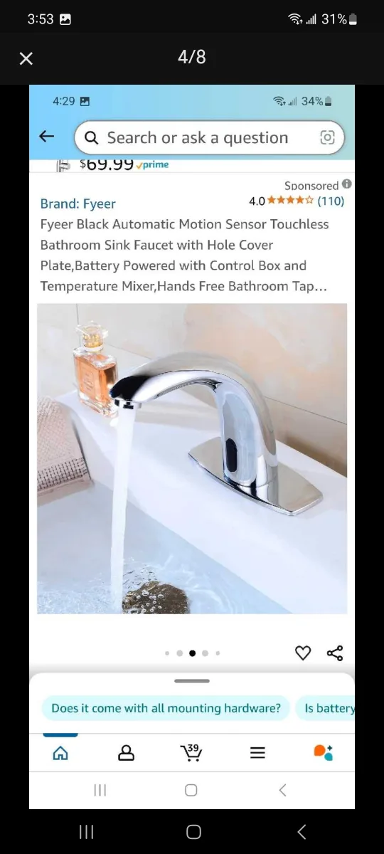 Fyeeer Black Automatic Motion Sensor Touchless image indicator(4)