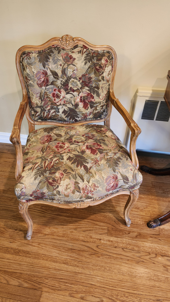 Floral Upholstered Armchair