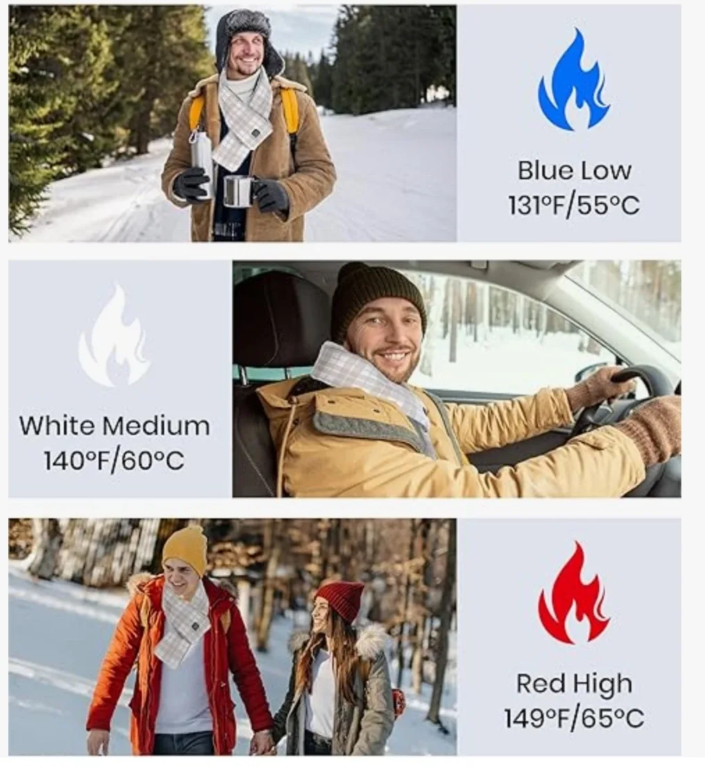 Heated Scarf - 5000mAh Battery - Winter Warmth image indicator(2)